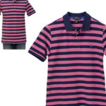 Polo Ralph Lauren striped navy blue and wine polo shirt