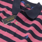 Polo Ralph Lauren striped navy blue and wine polo shirt