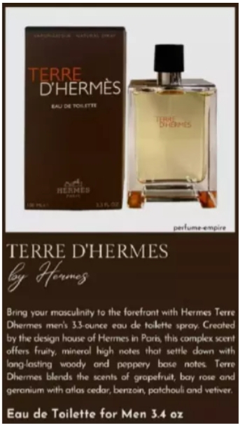 Terre D’Hermes by Hermes cologne for men EDT 3.3 / 3.4 oz New in Box