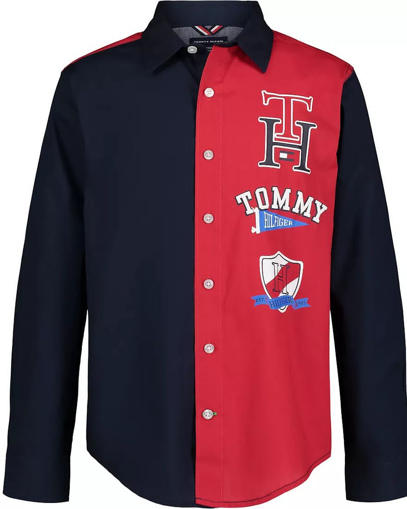 Tommy Hilfiger Little Boys Color Blocked Woven Shirt