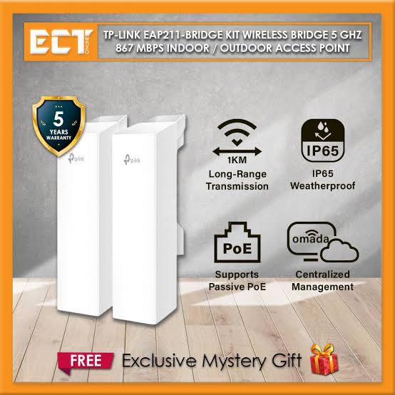 TP Link KIT Indoor/Outdoor Access Point 5 GHz 867 Mbps Long-Range