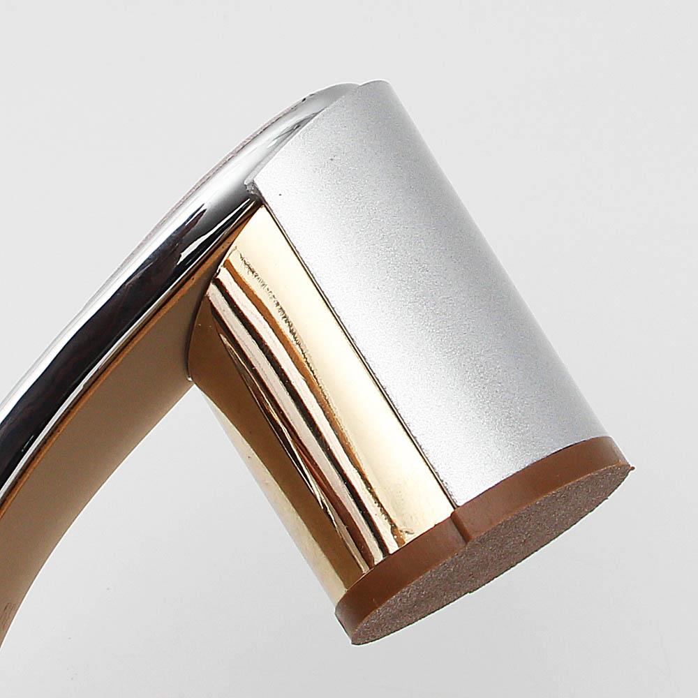 Catalina Silver Italian Leather High Heel Mule