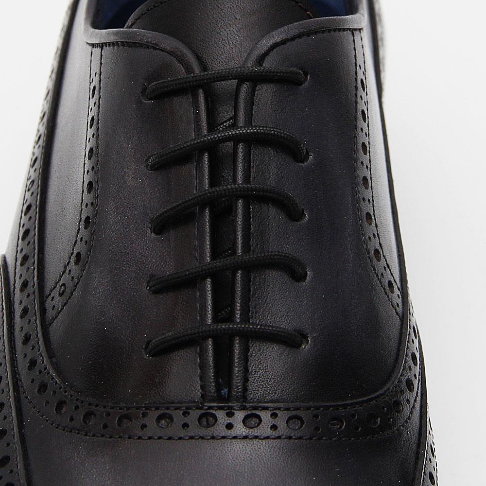 Gray Black Hand Painted Italian Leather Brogue Oxford Shoe