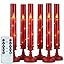 6 PCS Flameless Candles with Remote Timer, Flickering LED Candles Romantic Ambiance with Embedded Star String, Gold Battery Perated Candles Decoration for Wedding Home Table Window Christmas