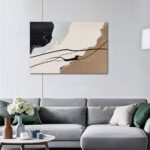 Abstract Wall Art Canvas Decor Large Abstract Art Paintings for Living Room Brown and Grey Fantasy Graffiti Pictures for Home Bedroom Kitchen Decorations (32x48inches)