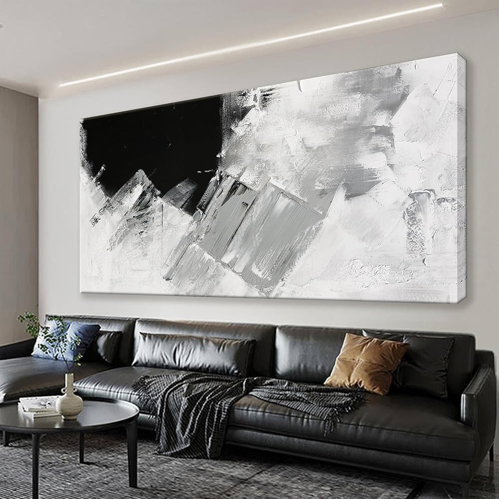 TAIJXAGSG Abstract Canvas Art Wall Decor Painting Home Wall Decor 20×40 Inch Decorations Black Grey Abstract Wall Art Office Canvas Picture For Bedroom Kitchen Office Artwork