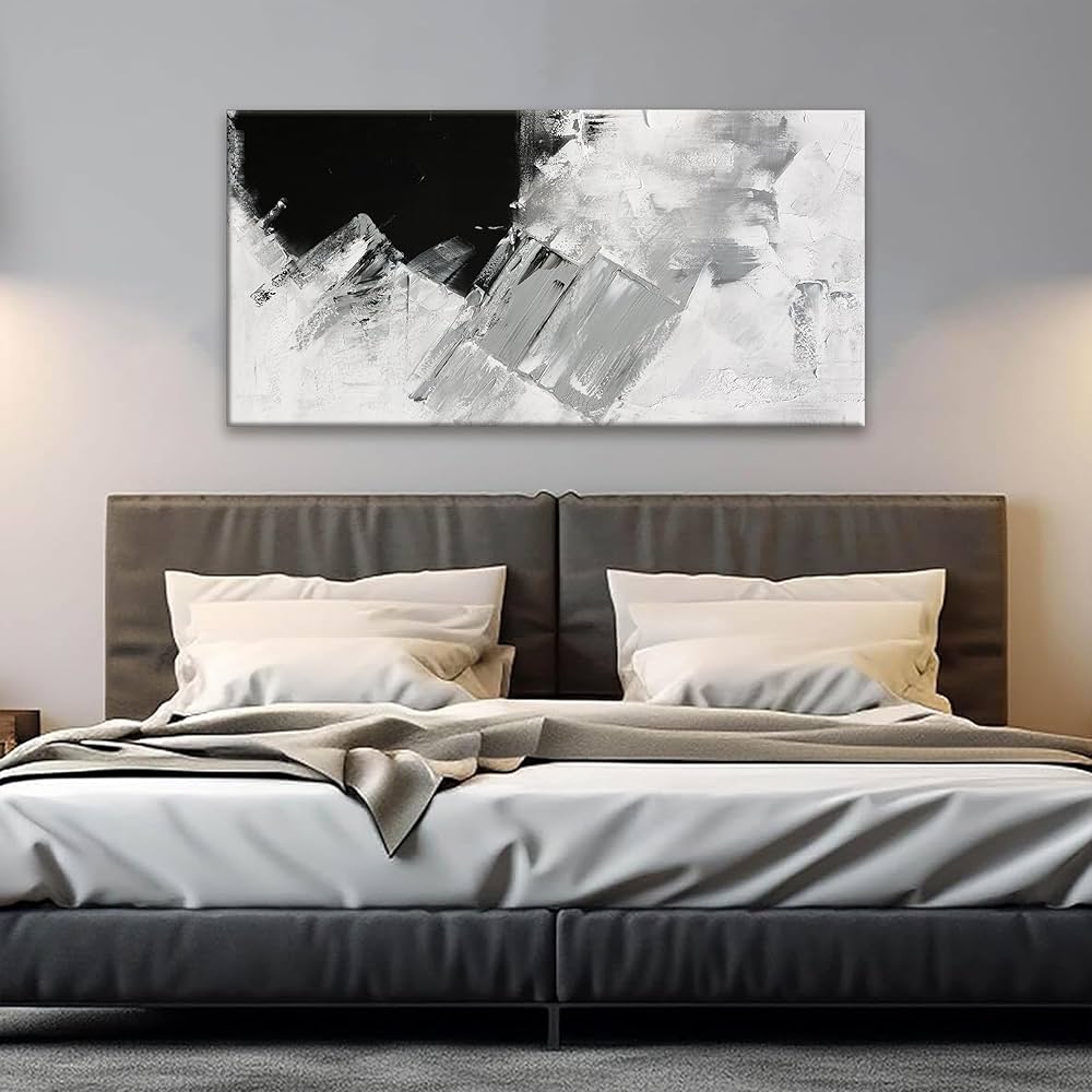 TAIJXAGSG Abstract Canvas Art Wall Decor Painting Home Wall Decor 20×40 Inch Decorations Black Grey Abstract Wall Art Office Canvas Picture For Bedroom Kitchen Office Artwork