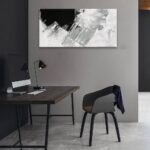 TAIJXAGSG Abstract Canvas Art Wall Decor Painting Home Wall Decor 20×40 Inch Decorations Black Grey Abstract Wall Art Office Canvas Picture For Bedroom Kitchen Office Artwork
