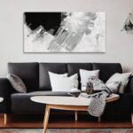 TAIJXAGSG Abstract Canvas Art Wall Decor Painting Home Wall Decor 20×40 Inch Decorations Black Grey Abstract Wall Art Office Canvas Picture For Bedroom Kitchen Office Artwork
