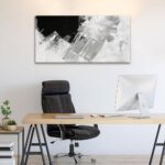 TAIJXAGSG Abstract Canvas Art Wall Decor Painting Home Wall Decor 20×40 Inch Decorations Black Grey Abstract Wall Art Office Canvas Picture For Bedroom Kitchen Office Artwork