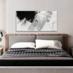 TAIJXAGSG Abstract Canvas Art Wall Decor Painting Home Wall Decor 20×40 Inch Decorations Black Grey Abstract Wall Art Office Canvas Picture For Bedroom Kitchen Office Artwork