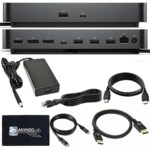 Dell Pro Smart Dock SD25 Bundle – 10Gbps, 3 Year Warranty, Supports Dual/Triple Monitors & 4K Displays with 180W Power Supply, Anyhdd HDMI, DisplayPort, USB C Cable, Cloth – Docking Station