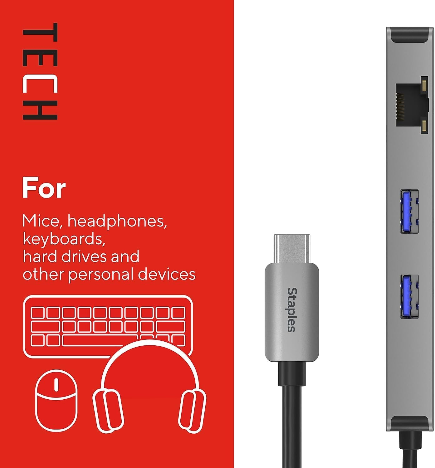 8-Port Hub, Gray (ST62383)