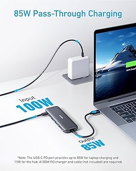Anker USB C Hub, 5-in-1 USBC to HDMI Splitter with 4K Display, 1 x Powered USB-C 5Gbps & 2×Powered USB-A 3.0 5Gbps Data Ports for MacBook Pro, MacBook Air, Dell and More