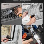 WOLFBOX MF50 Compressed Air Duster-110000RPM Super Power Electric Air Duster, 3-Gear Adjustable Mini Blower with Fast Charging, Dust Blower for Computer, Keyboard, House, Outdoor and Car