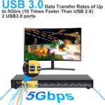 JideTech 8-Port HDMI KVM Switch 4K@60Hz with USB 3.0 Hub, Audio Support, Keyboard & Mouse Hotkey, Remote Control, Rack Mount 1U for Windows/Mac/Linux