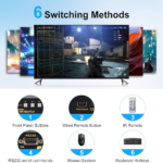 JideTech 8-Port HDMI KVM Switch 4K@60Hz with USB 3.0 Hub, Audio Support, Keyboard & Mouse Hotkey, Remote Control, Rack Mount 1U for Windows/Mac/Linux