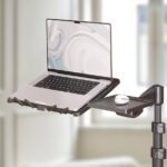 LEVO G2 Deluxe Adjustable Laptop Stand – Rolling Computer Desk & Ergonomic Table for Bed, Sofa, or Office – Portable Mobile Workstation with Tilt – Fits Devices up to 16″ – Charcoal & Black