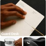 YSAGi Leather Office Desk Pad Protector, Large Mouse Pad, Non-Slip, PU Leather, Laptop Desk Blotter, Waterproof Writing Pad for Office and Home, Black, 23.6″ x 13.8″