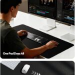 YSAGi Leather Office Desk Pad Protector, Large Mouse Pad, Non-Slip, PU Leather, Laptop Desk Blotter, Waterproof Writing Pad for Office and Home, Black, 23.6″ x 13.8″