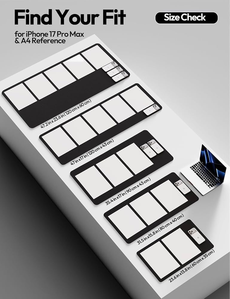 YSAGi Leather Office Desk Pad Protector, Large Mouse Pad, Non-Slip, PU Leather, Laptop Desk Blotter, Waterproof Writing Pad for Office and Home, Black, 23.6″ x 13.8″