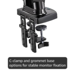 HUANUO Dual Monitor Stand, Fully Adjustable Gaming Monitor Desk Mount for 13–32″ Computer Screens, Full Motion VESA 75×75/100×100 with C-Clamp & Grommet Base, Each Arm Holds 4.4 to 19.8 lbs