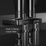 HUANUO Dual Monitor Stand, Fully Adjustable Gaming Monitor Desk Mount for 13–32″ Computer Screens, Full Motion VESA 75×75/100×100 with C-Clamp & Grommet Base, Each Arm Holds 4.4 to 19.8 lbs