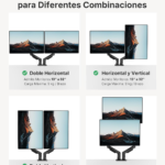 HUANUO Dual Monitor Stand, Fully Adjustable Gaming Monitor Desk Mount for 13–32″ Computer Screens, Full Motion VESA 75×75/100×100 with C-Clamp & Grommet Base, Each Arm Holds 4.4 to 19.8 lbs