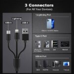 8-in-1 Memory Card Reader with 3 USB Ports, Lightning/USB-C/USB-A Adapter for iPhone/Android/PC/Mac, Supports SD/TF/MS/CF/XD Card & OTG for Photo/Video Transfer