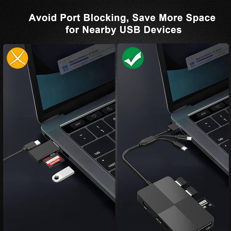 8-in-1 Memory Card Reader with 3 USB Ports, Lightning/USB-C/USB-A Adapter for iPhone/Android/PC/Mac, Supports SD/TF/MS/CF/XD Card & OTG for Photo/Video Transfer