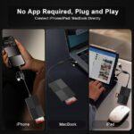 8-in-1 Memory Card Reader with 3 USB Ports, Lightning/USB-C/USB-A Adapter for iPhone/Android/PC/Mac, Supports SD/TF/MS/CF/XD Card & OTG for Photo/Video Transfer