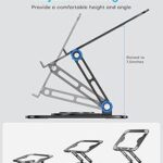 Adjustable Laptop Stand, Computer Stand with 360 Rotating Base, Ergonomic Laptop Riser Mount for Desk Foldable Protable Computer Desk Fits with MacBook Pro Air (10-16″) – Black