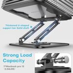 Adjustable Laptop Stand, Computer Stand with 360 Rotating Base, Ergonomic Laptop Riser Mount for Desk Foldable Protable Computer Desk Fits with MacBook Pro Air (10-16″) – Black