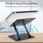 Adjustable Laptop Stand for Desk, Metal Foldable Laptop Riser Holder, Portable Desktop Book Stands, Ventilated Cooling Computer Notebook Stand Compatible with 10-15.6” Laptops