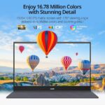 MNN Portable Monitor 15.6inch FHD 1080P USB C HDMI Gaming Ultra-Slim IPS Display w/Smart Cover & Speakers,HDR Plug&Play, External Monitor for Laptop PC Phone Mac (15.6” 1080P)