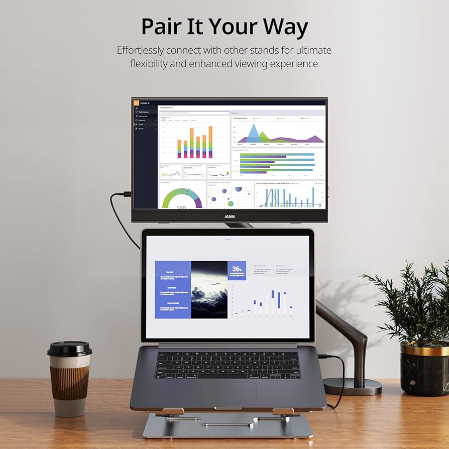 MNN Portable Monitor 15.6inch FHD 1080P USB C HDMI Gaming Ultra-Slim IPS Display w/Smart Cover & Speakers,HDR Plug&Play, External Monitor for Laptop PC Phone Mac (15.6” 1080P)