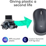 Logitech M185 Wireless Mouse, 2.4GHz with USB Mini Receiver, 12-Month Battery Life, 1000 DPI Optical Tracking, Ambidextrous PC/Mac/Laptop – Swift Grey