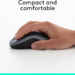 Logitech M185 Wireless Mouse, 2.4GHz with USB Mini Receiver, 12-Month Battery Life, 1000 DPI Optical Tracking, Ambidextrous PC/Mac/Laptop – Swift Grey