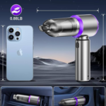 Vacuum/Air Duster 80,000RPM Super Power Mini Car Vacuum Cleaner 4-in-1 air Blower Gun Air Duster & Air Blower & Pump Hand Electric air Duster Handheld dust Blower Blower Cordless (Purple)