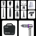 Vacuum/Air Duster 80,000RPM Super Power Mini Car Vacuum Cleaner 4-in-1 air Blower Gun Air Duster & Air Blower & Pump Hand Electric air Duster Handheld dust Blower Blower Cordless (Purple)