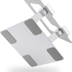 Amazon Basics Sturdy and Portable Ergonomic Laptop Stand for Desk, Adjustable Riser, Fits all Laptops and Notebooks up to 17.3 Inch, Silver, 10 x 8.7 x 6 in