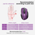 TECKNET Wireless Mouse, 2.4G Ergonomic Optical Mouse, Computer Mouse for Laptop, PC, Computer, Chromebook, Notebook, 6 Buttons, 24 Months Battery Life, 2600 DPI, 5 Adjustment Levels – Purple