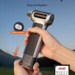 WOLFBOX MF200 Compressed Air Duster with Removable Battery & 4 Nozzles, Cordless 3-Speed Adjustable Mini Blower for Computer Keyboard, Car Cleaning, Home, and Outdoor Use