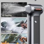 WOLFBOX MF200 Compressed Air Duster with Removable Battery & 4 Nozzles, Cordless 3-Speed Adjustable Mini Blower for Computer Keyboard, Car Cleaning, Home, and Outdoor Use