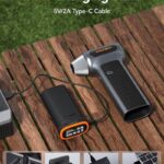 WOLFBOX MF200 Compressed Air Duster with Removable Battery & 4 Nozzles, Cordless 3-Speed Adjustable Mini Blower for Computer Keyboard, Car Cleaning, Home, and Outdoor Use