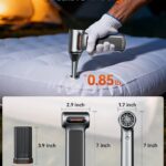 WOLFBOX MF200 Compressed Air Duster with Removable Battery & 4 Nozzles, Cordless 3-Speed Adjustable Mini Blower for Computer Keyboard, Car Cleaning, Home, and Outdoor Use