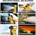 Compressed Air Duster 300000RPM 8000mAh,6-in-1 Electric Mini Air Blower with LED Light,Cordless Rechargeable Air Duster for PC Keyboard Computer Car Cleaning Electronics Cleaner Home and Outdoor Use