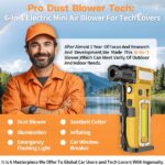 Compressed Air Duster 300000RPM 8000mAh,6-in-1 Electric Mini Air Blower with LED Light,Cordless Rechargeable Air Duster for PC Keyboard Computer Car Cleaning Electronics Cleaner Home and Outdoor Use