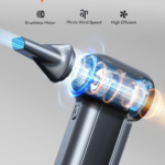WOLFBOX MF100 Electric Air Duster-150000RPM Super Power Cordless Air Duster, Rechargeable Brushless Motor Durable Blower, 3-Gear Adjustable Dust Blower for Computer, Keyboard, Outdoor, House and Car