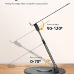 Nulaxy Telescopic 360 Rotating Laptop Stand for Desk Adjustable Height Swivel Pull Out Design Ergonomic Laptop Riser Standing Desk Converter Fits All 10-17″ Laptops Computer MacBook, Gray